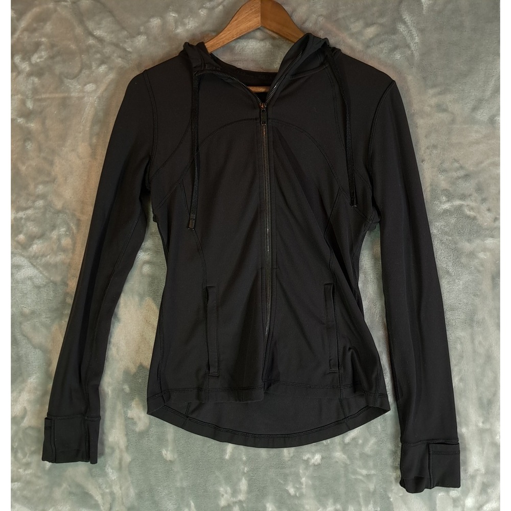 Lululemon Hooded Define Jacket 8 Womens Black Nulu Full Zip Athletic W4BQYS
